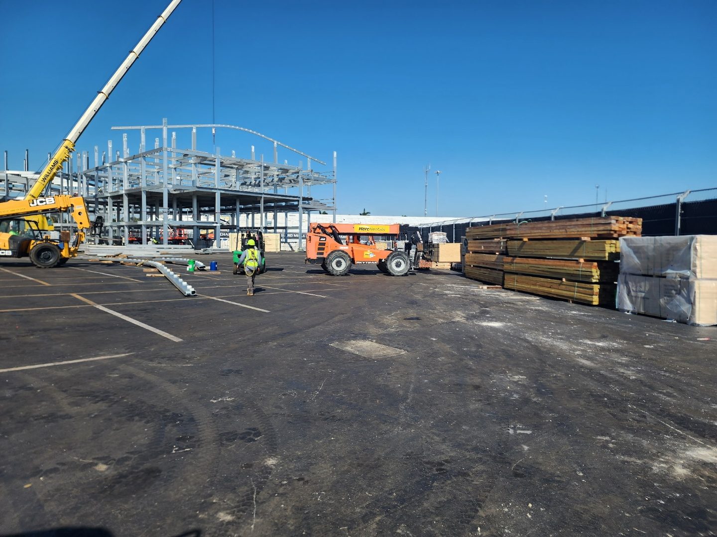Large scale event venue build with International Plywood lumber delivery Miami