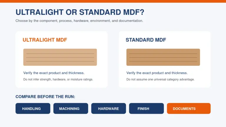 Ultralight MDF Miami cabinet shop comparison with standard MDF panels